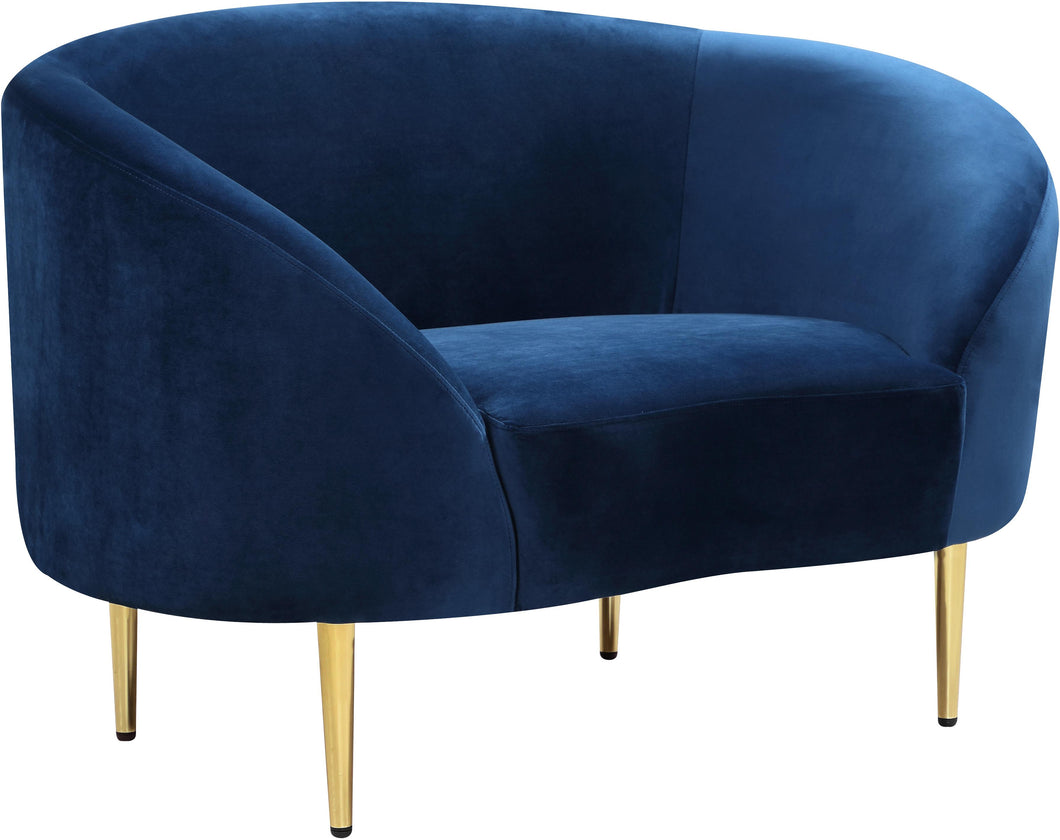 Ritz Navy Velvet Chair