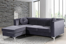 Load image into Gallery viewer, Eliana Grey Velvet 2pc. Reversible Sectional
