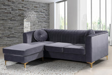 Load image into Gallery viewer, Eliana Grey Velvet 2pc. Reversible Sectional
