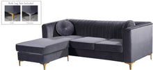Load image into Gallery viewer, Eliana Grey Velvet 2pc. Reversible Sectional image
