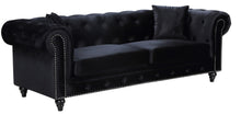 Load image into Gallery viewer, Chesterfield Black Velvet Sofa image
