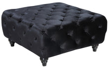 Load image into Gallery viewer, Chesterfield Black Velvet Ottoman image
