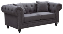 Load image into Gallery viewer, Chesterfield Grey Linen Loveseat image

