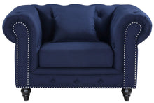 Load image into Gallery viewer, Chesterfield Navy Linen Chair image

