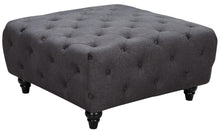 Load image into Gallery viewer, Chesterfield Grey Linen Ottoman image
