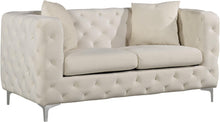 Load image into Gallery viewer, Scarlett Cream Velvet Loveseat
