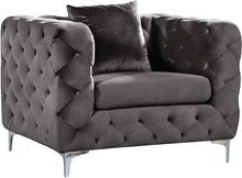 Load image into Gallery viewer, Scarlett Grey Velvet Chair image
