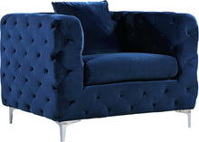 Load image into Gallery viewer, Scarlett Navy Velvet Chair image
