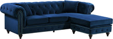 Load image into Gallery viewer, Sabrina Navy Velvet 2pc. Reversible Sectional image
