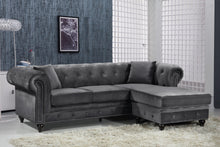 Load image into Gallery viewer, Sabrina Grey Velvet 2pc. Reversible Sectional
