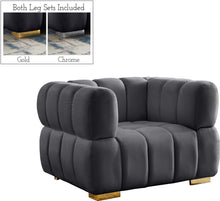 Load image into Gallery viewer, Gwen Grey Velvet Chair image
