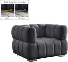 Load image into Gallery viewer, Gwen Grey Velvet Chair
