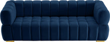 Load image into Gallery viewer, Gwen Navy Velvet Sofa
