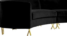 Load image into Gallery viewer, Serpentine Black Velvet 3pc. Sectional
