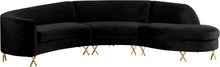 Load image into Gallery viewer, Serpentine Black Velvet 3pc. Sectional image
