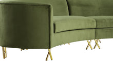 Load image into Gallery viewer, Serpentine Olive Velvet 3pc. Sectional
