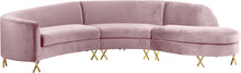 Load image into Gallery viewer, Serpentine Pink Velvet 3pc. Sectional image
