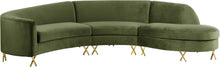 Load image into Gallery viewer, Serpentine Olive Velvet 3pc. Sectional image
