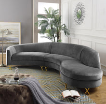 Load image into Gallery viewer, Serpentine Grey Velvet 3pc. Sectional

