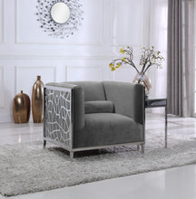 Load image into Gallery viewer, Opal Grey Velvet Chair
