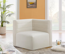 Load image into Gallery viewer, Quincy Cream Velvet Modular Corner Chair
