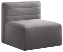 Load image into Gallery viewer, Quincy Grey Velvet Modular Armless Chair image
