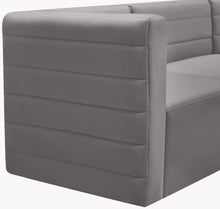 Load image into Gallery viewer, Quincy Grey Velvet Modular Armless Chair
