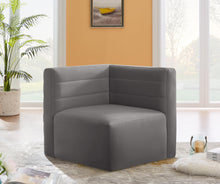 Load image into Gallery viewer, Quincy Grey Velvet Modular Corner Chair
