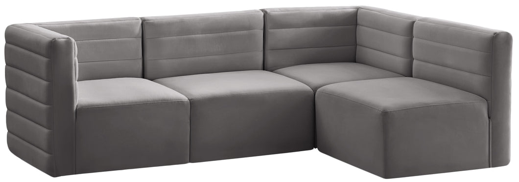 Quincy Grey Velvet Modular Sectional