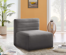 Load image into Gallery viewer, Quincy Grey Velvet Modular Armless Chair
