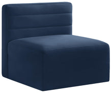 Load image into Gallery viewer, Quincy Navy Velvet Modular Armless Chair image
