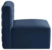 Load image into Gallery viewer, Quincy Navy Velvet Modular Armless Chair
