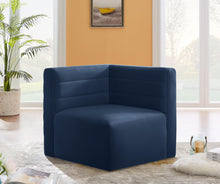 Load image into Gallery viewer, Quincy Navy Velvet Modular Corner Chair
