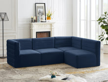 Load image into Gallery viewer, Quincy Navy Velvet Modular Sectional
