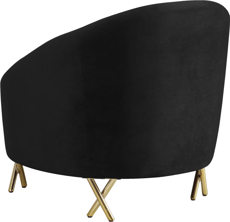 Serpentine Black Velvet Chair