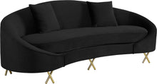 Load image into Gallery viewer, Serpentine Black Velvet Sofa image
