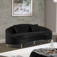 Load image into Gallery viewer, Serpentine Black Velvet Sofa
