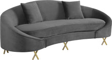 Load image into Gallery viewer, Serpentine Grey Velvet Sofa image
