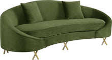 Load image into Gallery viewer, Serpentine Olive Velvet Sofa image
