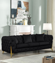 Load image into Gallery viewer, Kingdom Black Velvet Sofa

