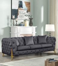 Load image into Gallery viewer, Kingdom Grey Velvet Sofa
