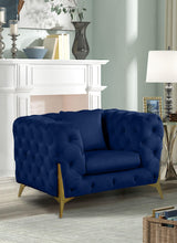 Load image into Gallery viewer, Kingdom Navy Velvet Chair
