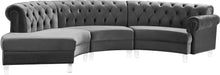 Load image into Gallery viewer, Anabella Grey Velvet 3pc. Sectional
