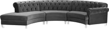 Load image into Gallery viewer, Anabella Grey Velvet 3pc. Sectional image
