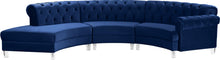Load image into Gallery viewer, Anabella Navy Velvet 3pc. Sectional image
