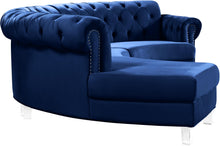 Load image into Gallery viewer, Anabella Navy Velvet 3pc. Sectional
