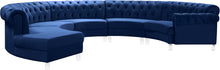 Load image into Gallery viewer, Anabella Navy Velvet 5pc. Sectional
