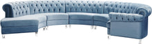 Load image into Gallery viewer, Anabella Sky Blue Velvet 5pc. Sectional image
