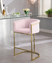 Load image into Gallery viewer, Donatella Pink Velvet Stool
