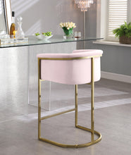 Load image into Gallery viewer, Donatella Pink Velvet Stool
